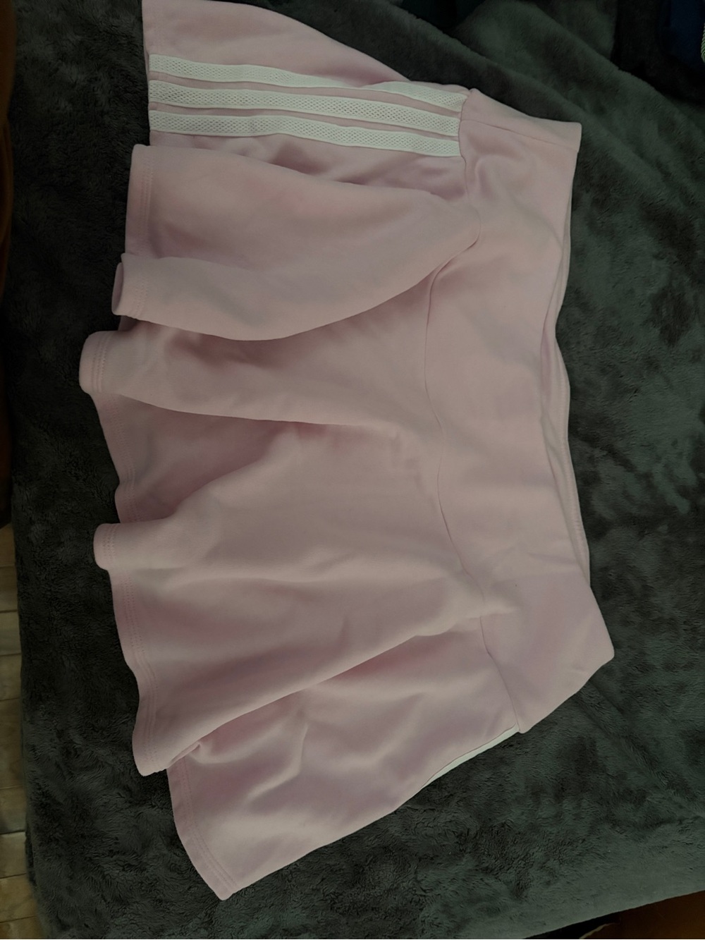 adidas Light Pink Circle Skirt with White Side Stripes